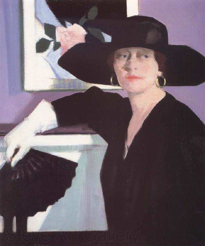 Francis Campbell Boileau Cadell Portrait of a Lady in Black Norge oil painting art